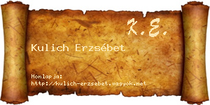 Kulich Erzsébet névjegykártya